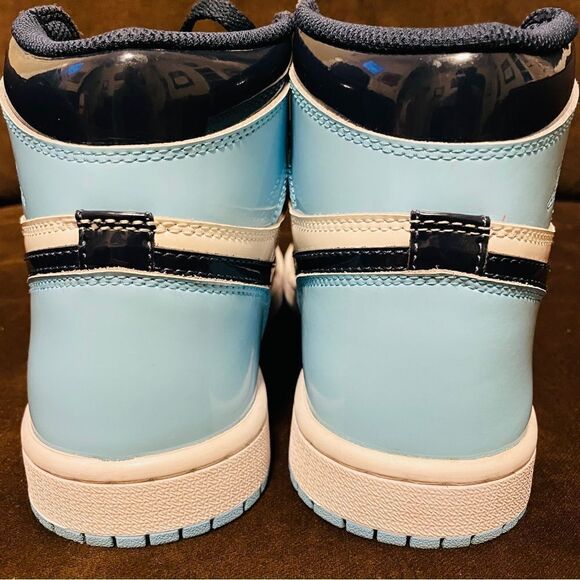 Nike Air Jordan 1 Retro High OC Blue Chill Patent Navy Women's 8.5 US 40 EUR UNC - Picture 5 of 12